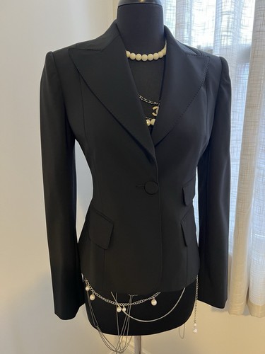 Tom Ford Fitted Black Blazer Made In Italy Size 38