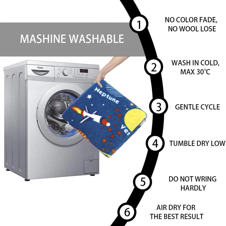 Blue Solar System Kids Area Rug Educational Learning Carpet Fun Rug Children ... - Image 2 of 4