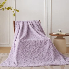 Home Fleece Throw Blanket for Couch, Bed, TV, Party, and Gift - 3D Jacquard D...
