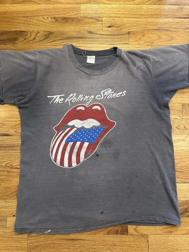 Rolling Stones T Shirt North America Tour XL Ba 1980s vintage concert t-shirt, vintage, size XL, single stitch, B+ condition
