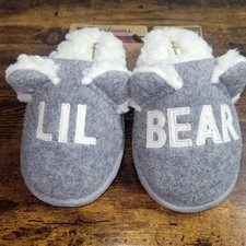 Dearfoam Slippers Lil Bear Gray Size 11/12 NEW