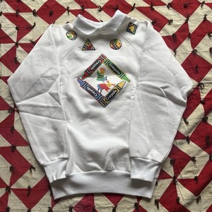 Vintage Crayola Puff Print Sweatshirt Women’s White NOS Deadstock 90s READ