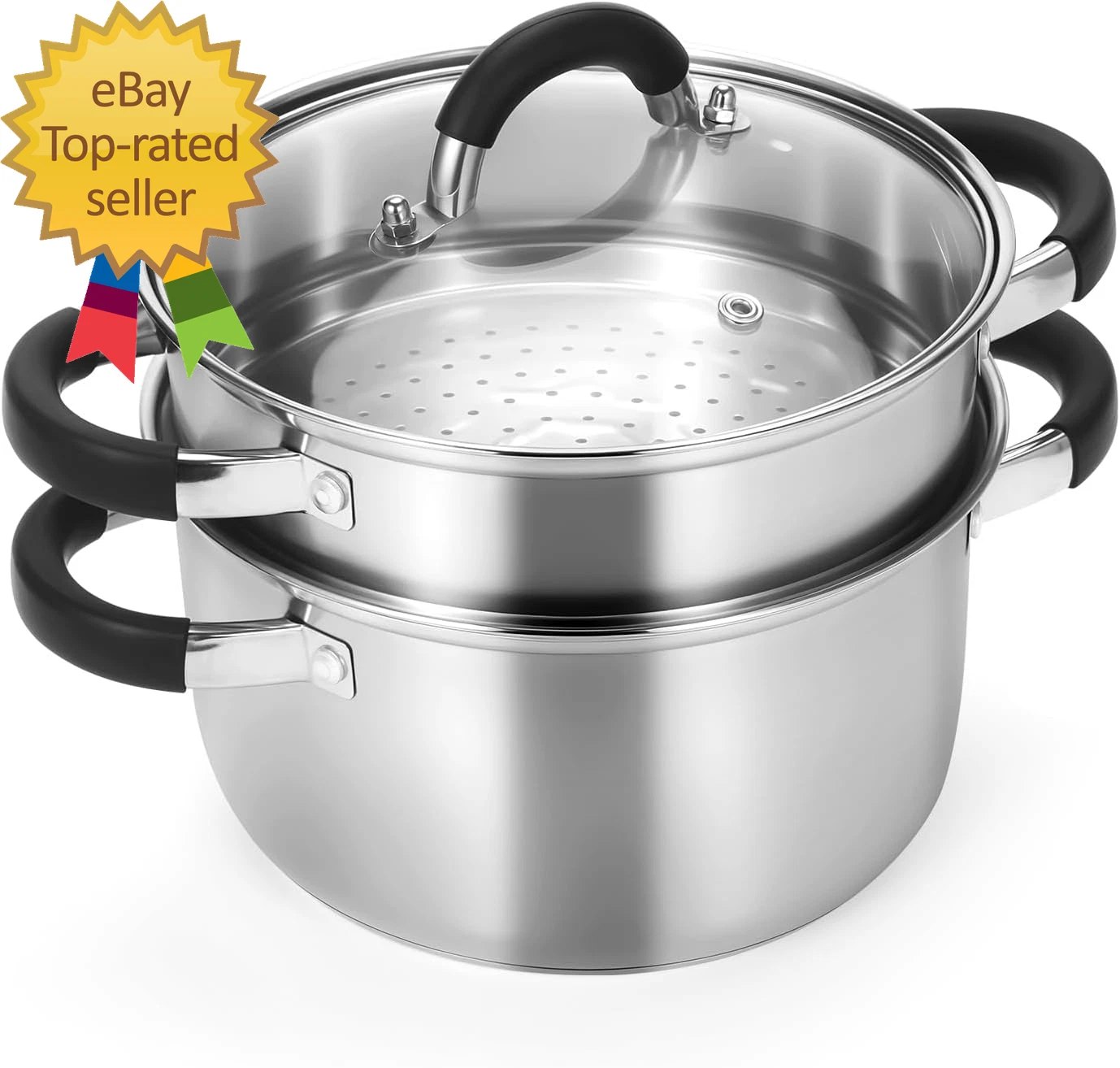 3.2QT Steamer for Cooking Stainless Steel Steam Pot with Steamer Basket