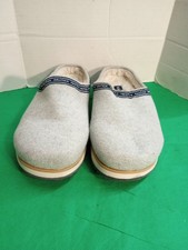 Womens Size 7 Nautica Cordelia Gray Faux Fur Comfort Slippers Shoes Hard Bottom