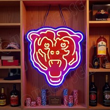 16"x16" Chicago Bears Logo LED Neon Sign With Dimmer USB Powered Light Wall VL