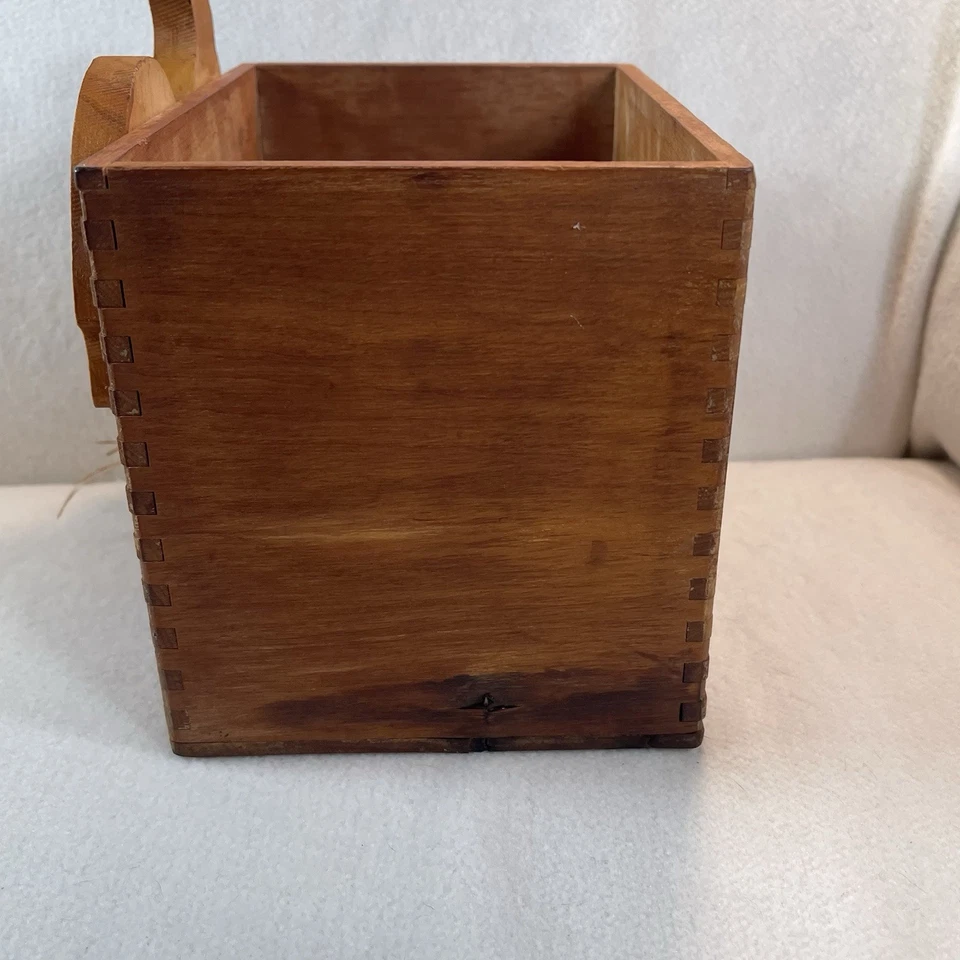 Vtg Rustic Farmhouse Wooden Rooster Planter Utensil Holder Storage Box - Image 4 of 4