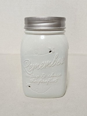 Scentsy Full Size Electric Warmer CHASING FIREFLIES By Heidi Pale Blue Mason Jar