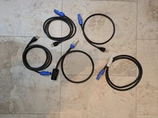 5 Piece Powercon NEUTRIK jumper Pack Deal Blue,Gray,Edison 