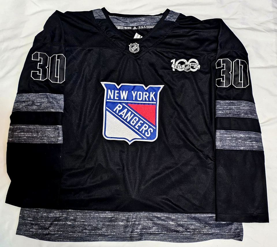 Adidas - Henrik Lundqvist New York Rangers #30 Jersey NHL 100th Patch Size XXL - Image 2 of 4