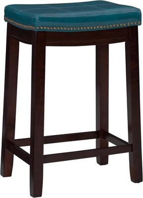 Carson Blue Backless Counter Stool Brown