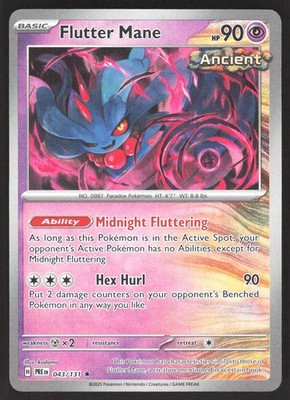 Flutter Mane (Poke Ball Pattern) 043/131 Holo Prismatic Evolutions Pokemon HP