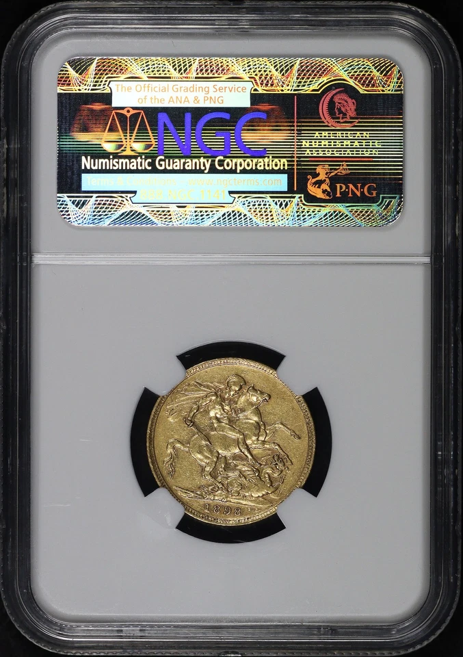 1898M Australia Gold 1 Sovereign NGC XF-45 Samaszko's Carson City Gold Hoard - Image 2 of 2