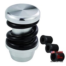 Gear Shifter Knob Spring Car Shift Stick Handle Aluminum For Most Silver-black
