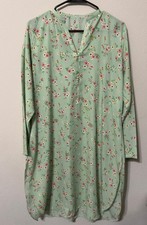 Women's Tunic Top Kurti Kurta Long Shirt Lime Green Floral Print XL