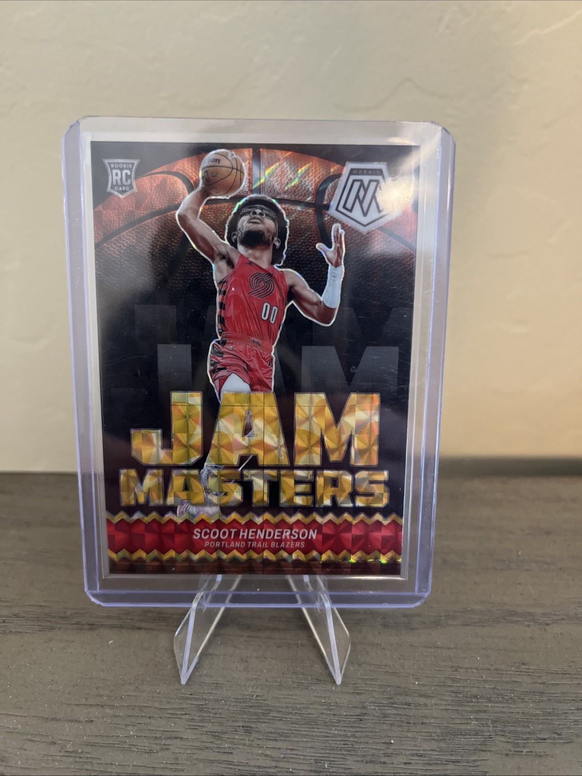 2023-24 Panini Mosaic #13 Scoot Henderson Jam Masters Reactive Yellow #/99