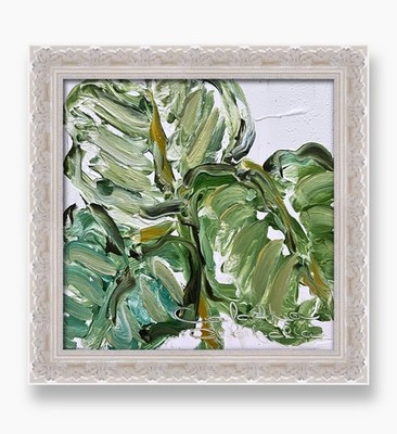 Calathea Orbifolia Plant Oil Painting Luxury leaf art for serene natural spaces