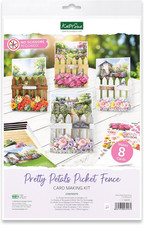 Katy Sue Designs Pretty Petals Picket Fence Card Making Kit. Contains 8 Shaped C