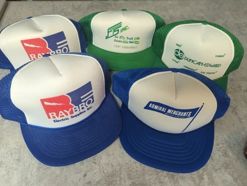 Lot Of 5 Vintage Mesh Trucker Snapback Hat Hats 80s Various Designs Logos New - product listing photo