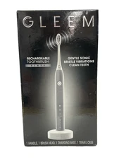 Gleem Rechargeable Toothbrush Slate Gentle Sonic Bristle Vibration Brand New