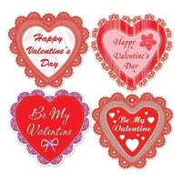 Happy Valentine's Day Lace Heart Cutouts Happy Valentine's Day Lace Heart Cutouts