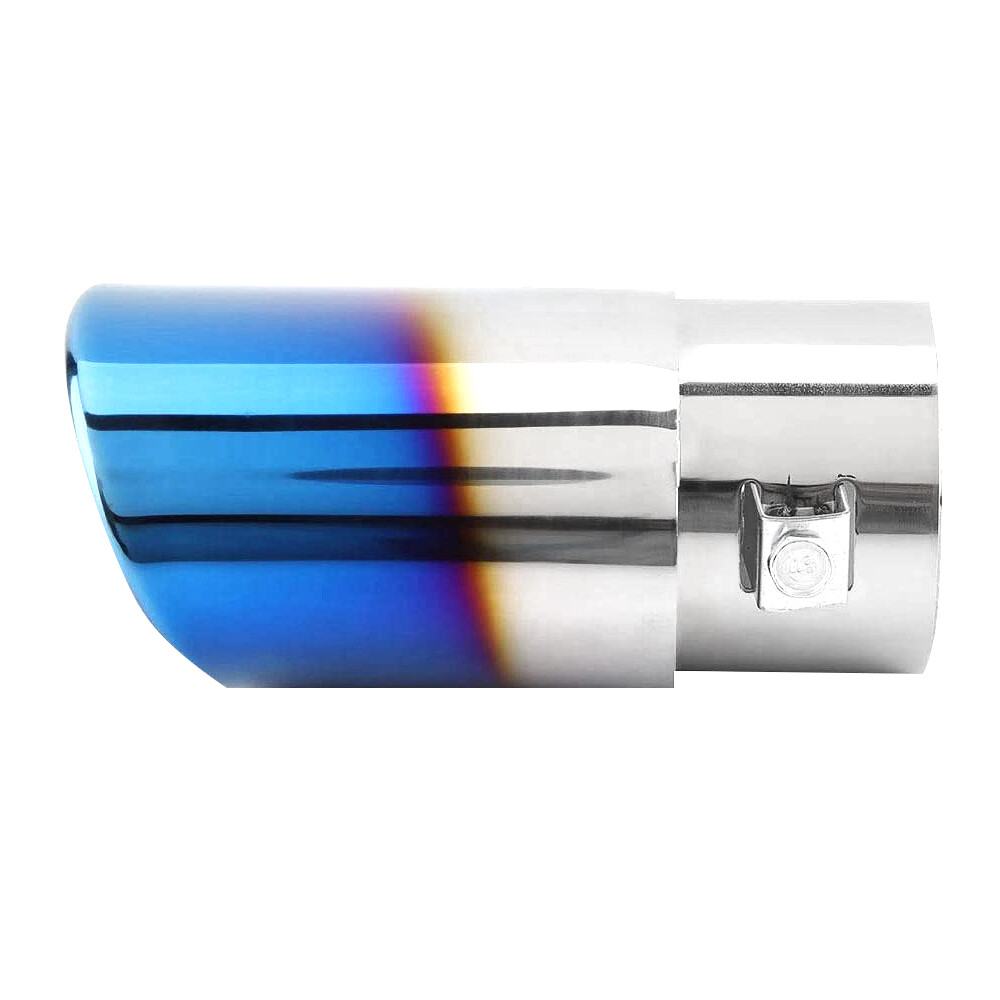 AUXITO Blue Car Rear Exhaust Muffler Tip - 1.5" To 2" Pipe Diameter, Stainless Look, Direct Replacement