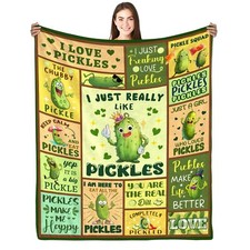 Pickle Gift for Pickle Loves Funny Gifts for Pickle Soft Flannel Blanket 50"X...