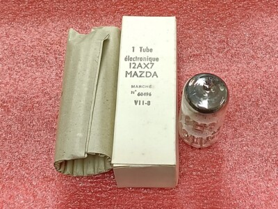 one rare Mazda 12AX7A ECC83, code AXA chrome silver plate close matched like NOS