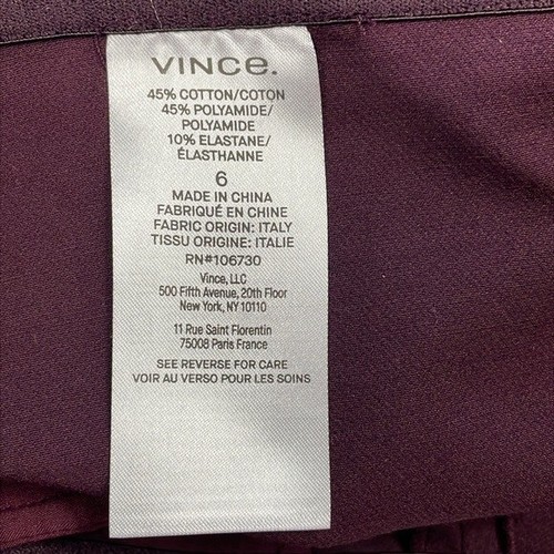 New Vince Mid Rise Pintuck Crop Flare Pant Eggplant Plum Purple Sz 6 - Picture 13 of 15