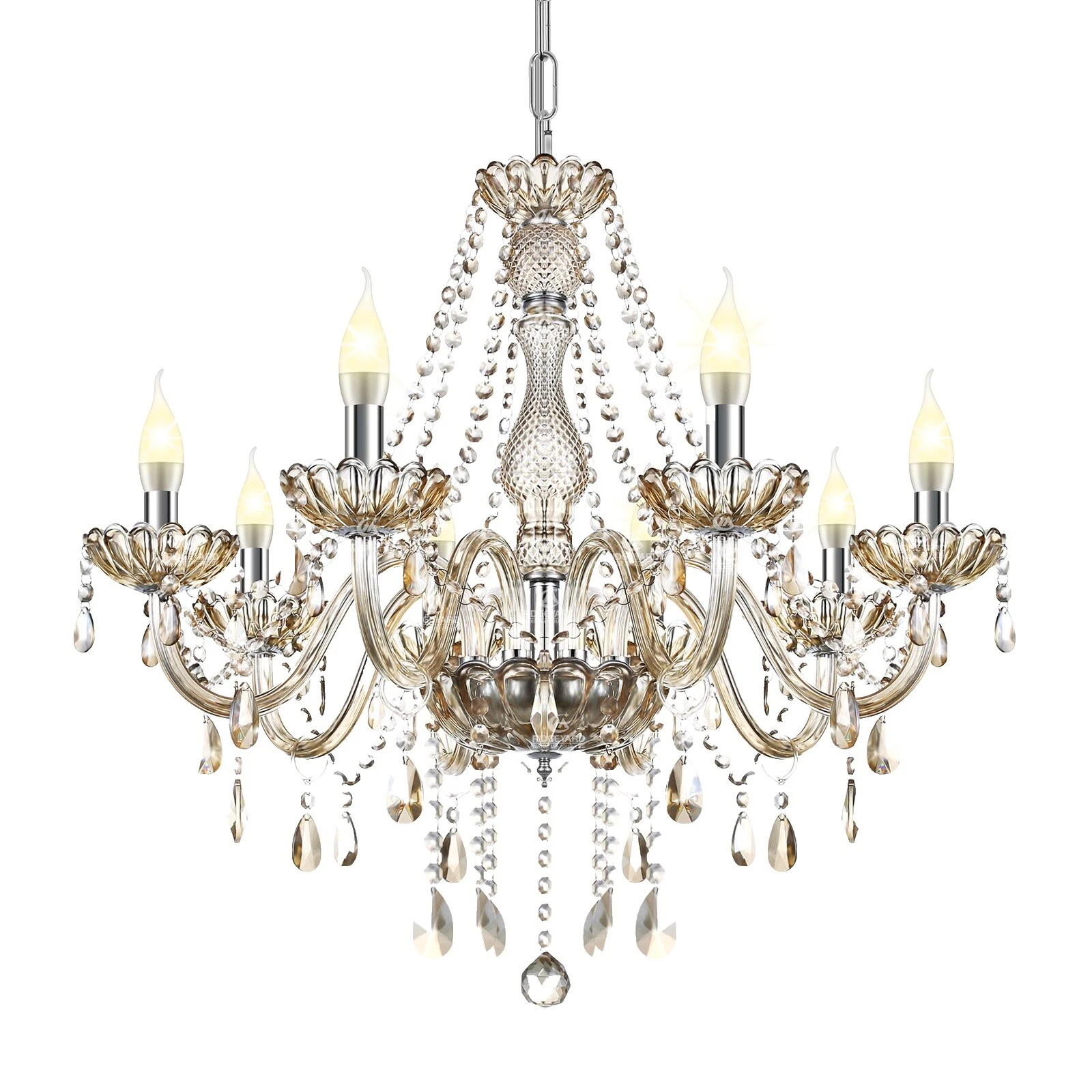 Хрустально-коричневые люстры и потолочные светильники