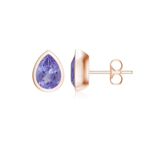 Pear Cut Natural Gemstone Stud Earring For Women Gift | Bezel Set in 14k Gold - Picture 8 of 121