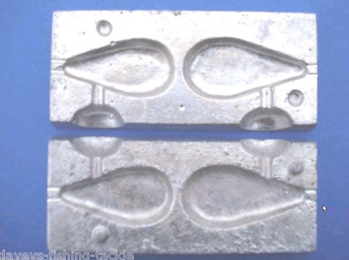 2 IN 1 FLAT PEAR MOULD 3oz & 4oz FOR SEA COARSE CARP ROD FISHING LEADS WEIGHTS
