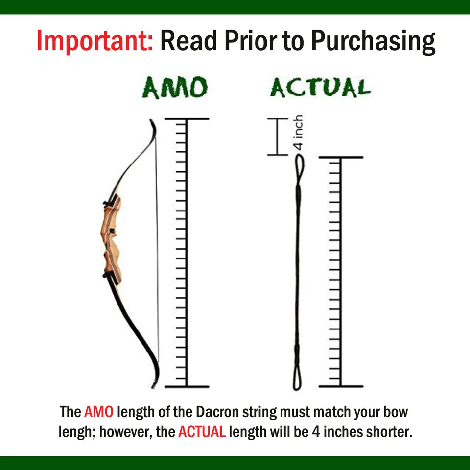 Archery Dacron Recurve Bow string Hunting Traditional Bow strings B-55 Bowstring - Image 2 of 4
