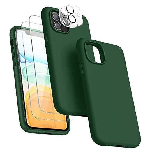 5 in 1 iPhone 11 Case 6.1 Inch with 2 Screen Protectors Alpine Green