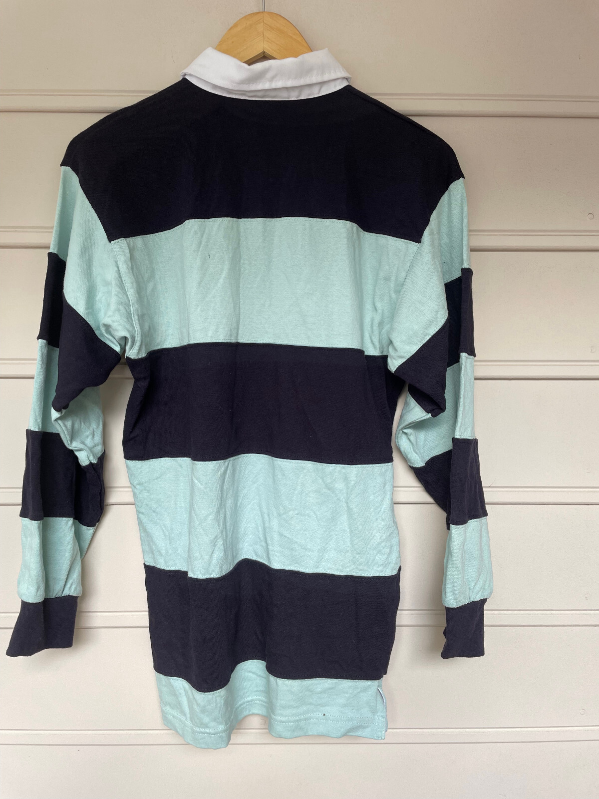 Polo stile rugby a righe blu prima fila taglia S