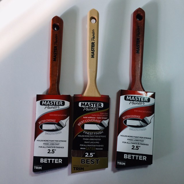 Master Painter Better Best 2 1/2” Angle Stiff Brushes 3 Pack Great Trim