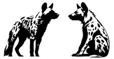 Hyena 2 Pack Black Vinyl Graphic Decal Car Truck Windows Laptop Notebook
