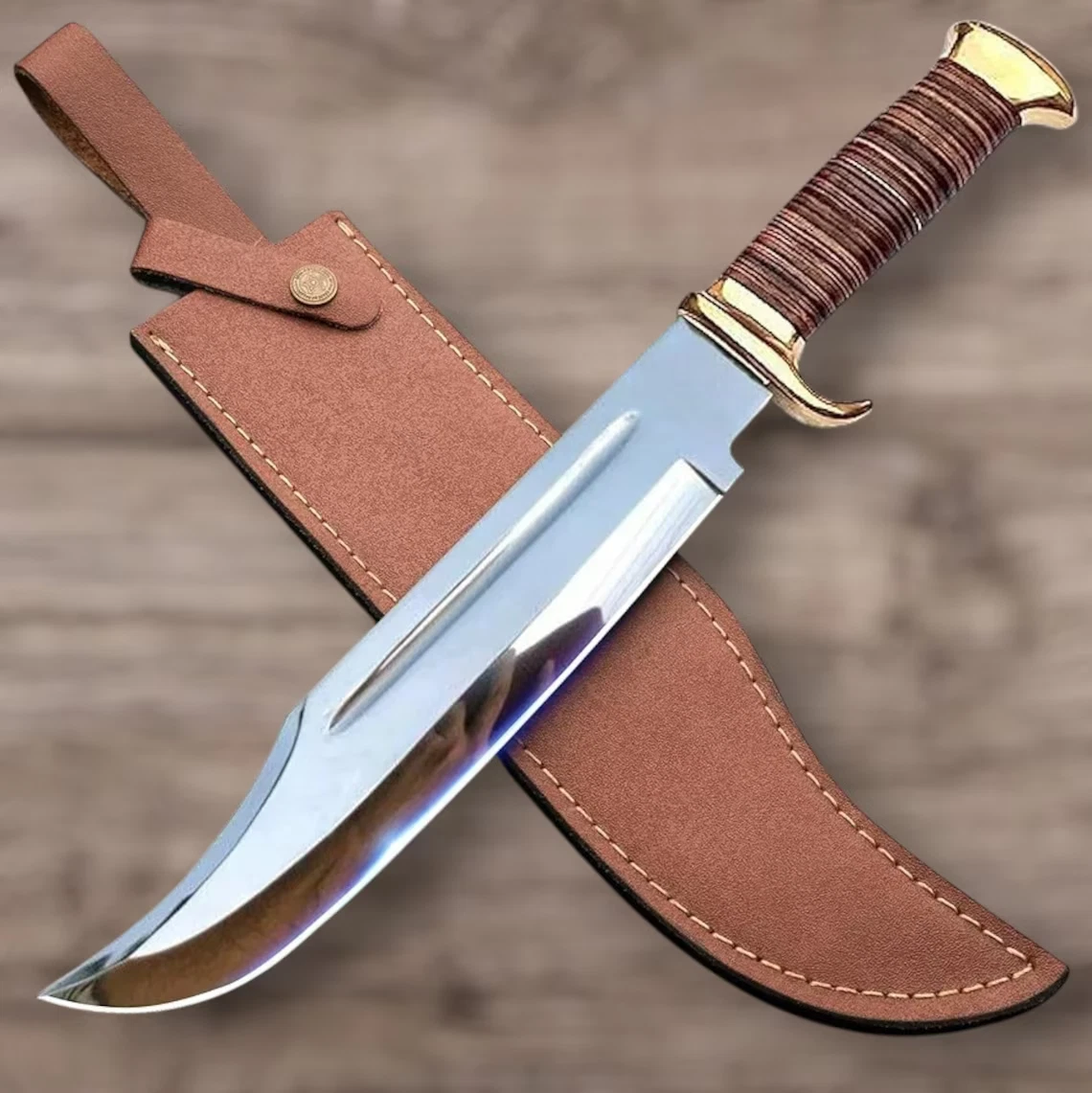 Crocodile Dundee Bowie Knife - Rambo Style Survival Fixed Blade Knife W/ Sheath