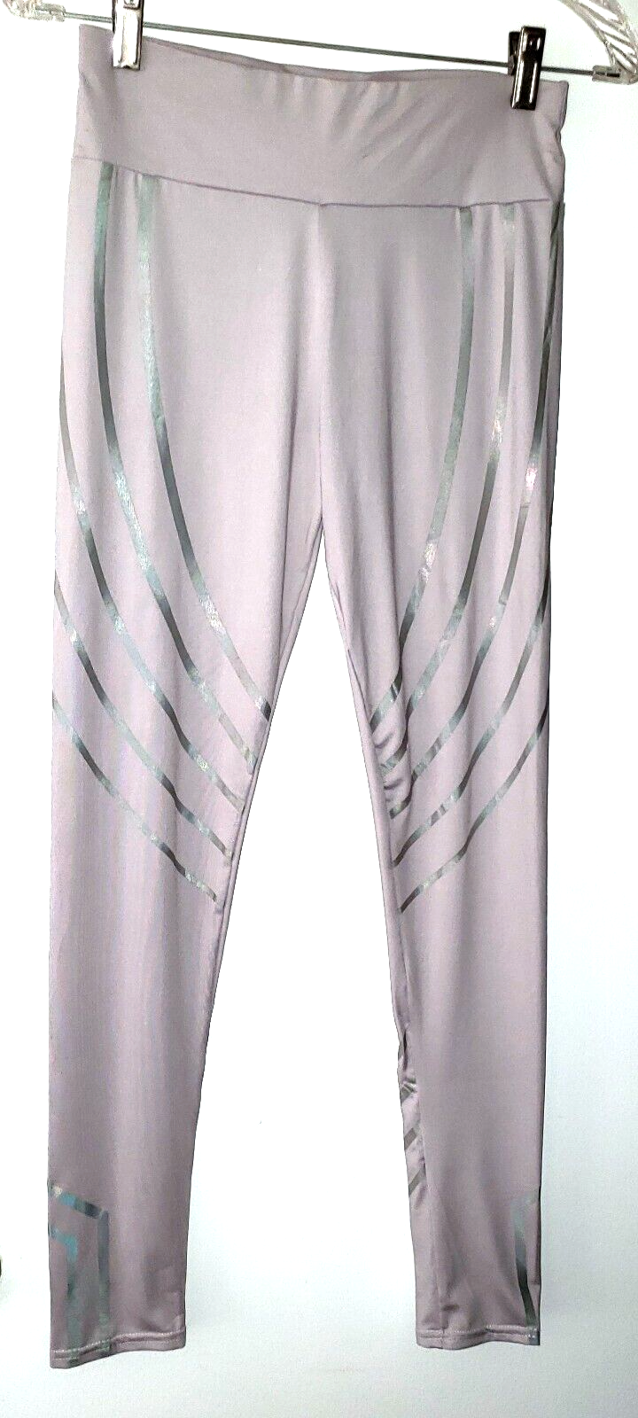 Juniors Tan Yoga Pants with Silver Stripes Sizes S/M-image
