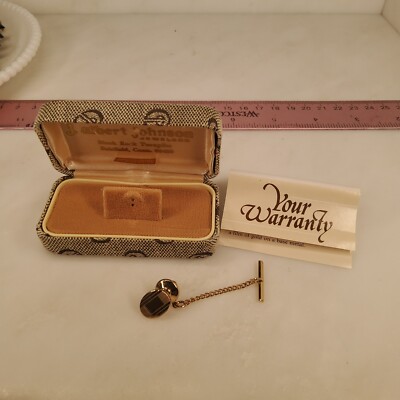 Vintage NIB Tie Pin 14kt Gold Maker D&B Connecticut Jeweler  J Albert Johnson