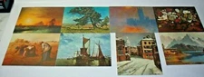 Conoco Continental Oil Co. 1960's Giveaway Fine Art Prints, Complete Set of 8