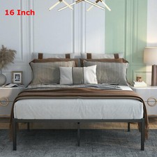 16" High Storage Twin Full King Queen Size Heavy Duty Metal Platform Bed Frame