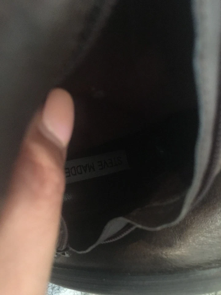 Mujer STEVE MADDEN Cuero Marrón Sobre la Rodilla Botas Talla. 8 Foto 4 de 4