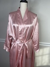 Cachet Vintage Women s Satin Pink Romantic Robe Medium 1980s