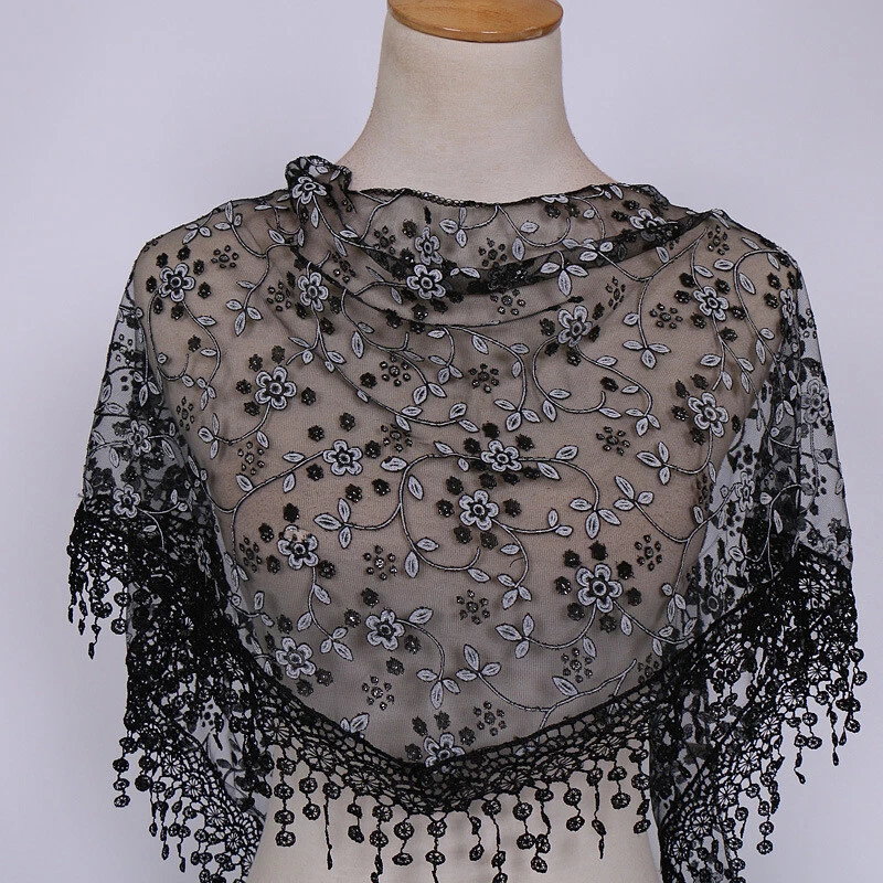 Black lace hotsell scarf uk