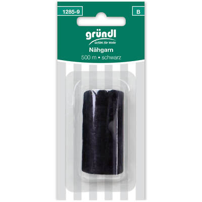 GRÜNDL | 500 Meter Nähgarn 40/2 in schwarz (1285-9) Handnähgarn Nähmaschinengarn