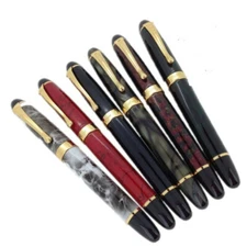 Jinhao X450 Metal Golden Clip Fountain Pen Fine Nib F/0.5mm Converter Writing #s