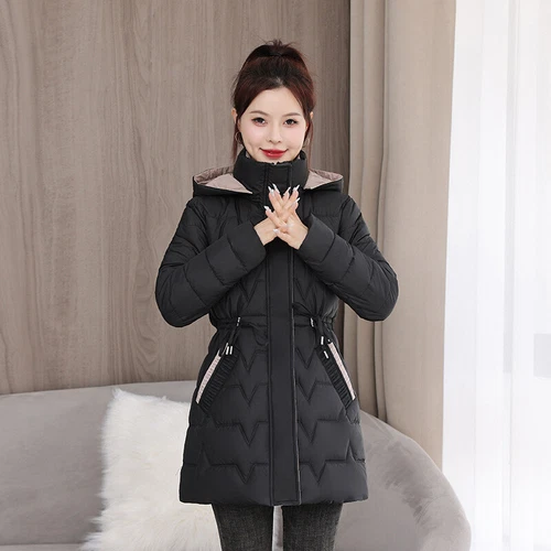 Women’s Winter Down Cotton Parka Quilted Coat Ladies Warm Hooded Padded Jackets - Bild 8 von 23