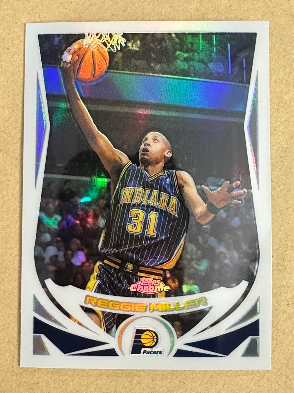 2003-04 Topps Chrome Refractor Reggie Miller Card #31 HOF Pacers
