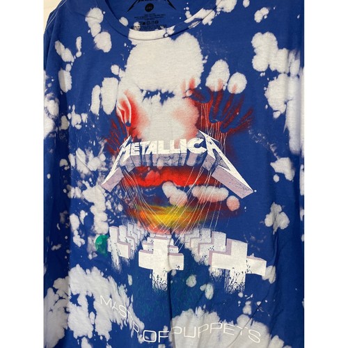 Metallica Licensed Master of Puppets Bleach Dye Graphic Print T-Shirt 2XL