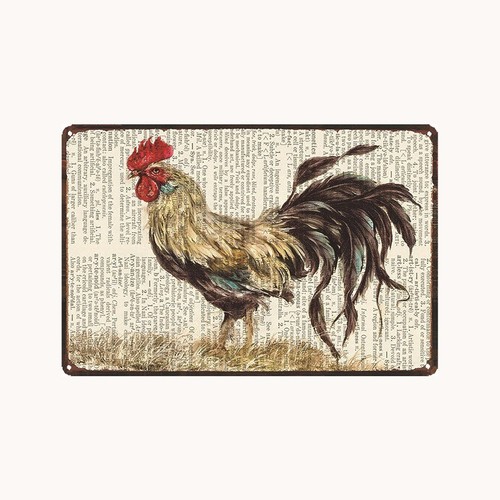Vintage Chicken Metal Tin Signs Farms Wall Plaque Plate Customize Home Decor - Picture 27 of 47